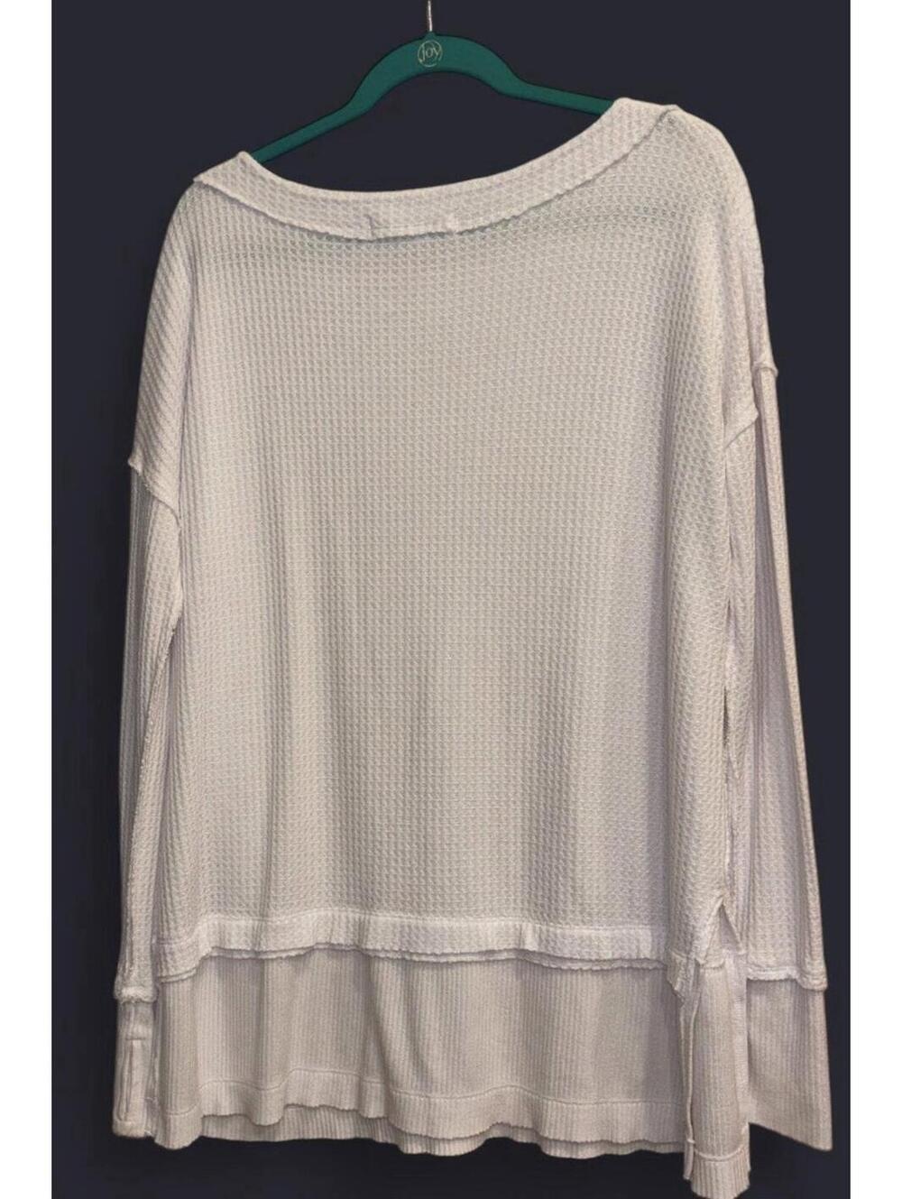 We The Free Free People Oversized Long Sleeve Lightweight Shirt Size Small White